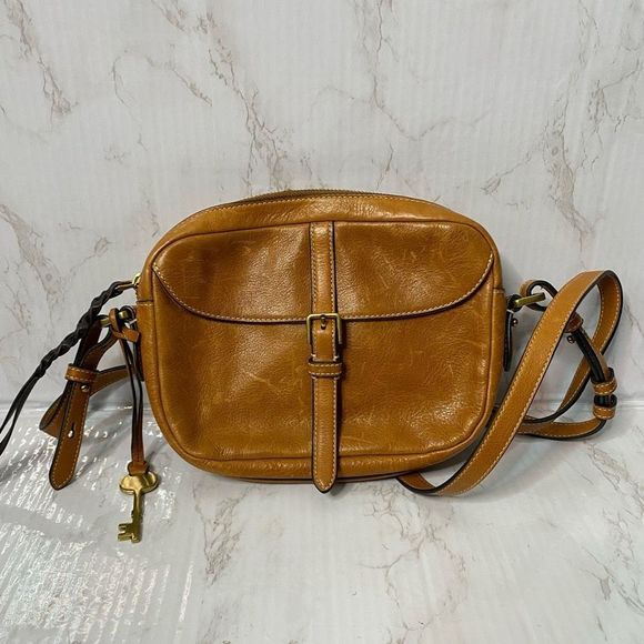 Fossil Handbags - Fossil Crossbody Leather Purse in Brown